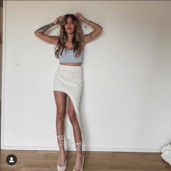 Zara Asymmetric Linen Blend Skirt - Picture 7 of 14